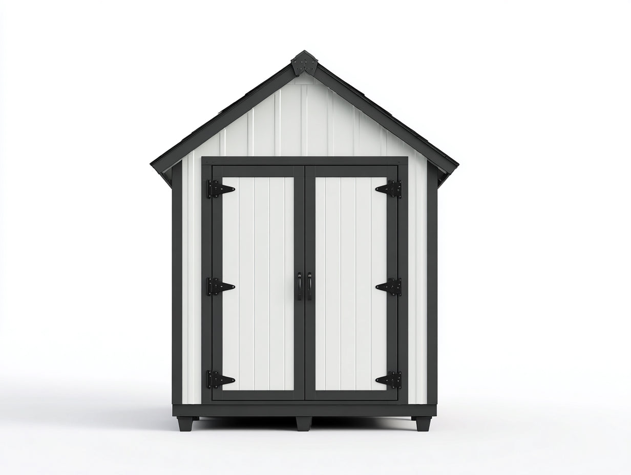 Casetta da giardino-Metallo-130x90x190 cm-Bianco-Antracite-Moderno