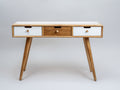 Scrivania-Legno-118x46x76 cm-Bianco-Rovere naturale-Nordica