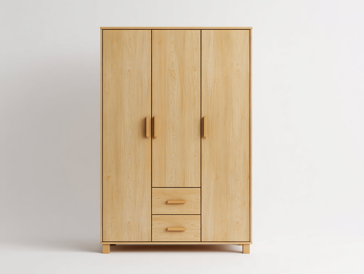 Armadio-Legno-125x52x188 cm-Rovere chiaro-Scandinavo