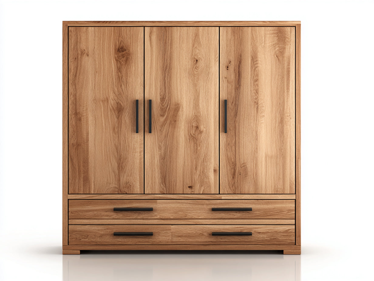Armadio-Legno-160x58x185 cm-Rovere naturale-Contemporaneo