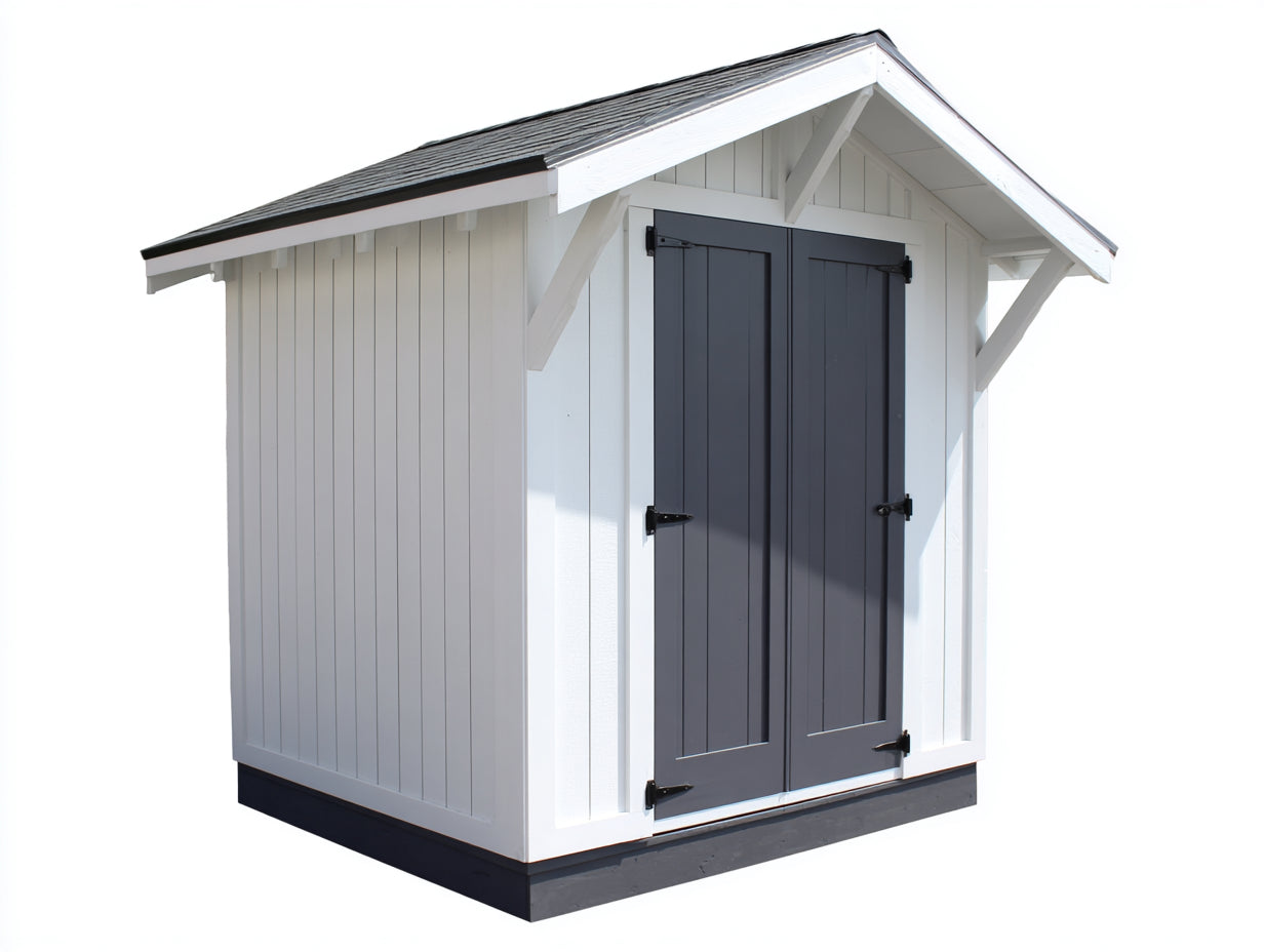 Casetta da giardino - Legno - 210x160x225 cm - Bianco-Grigio antracite - Stile moderno