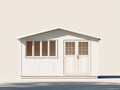 Casetta da giardino - Legno - 320x240x260 cm - Bianco naturale - Design classico