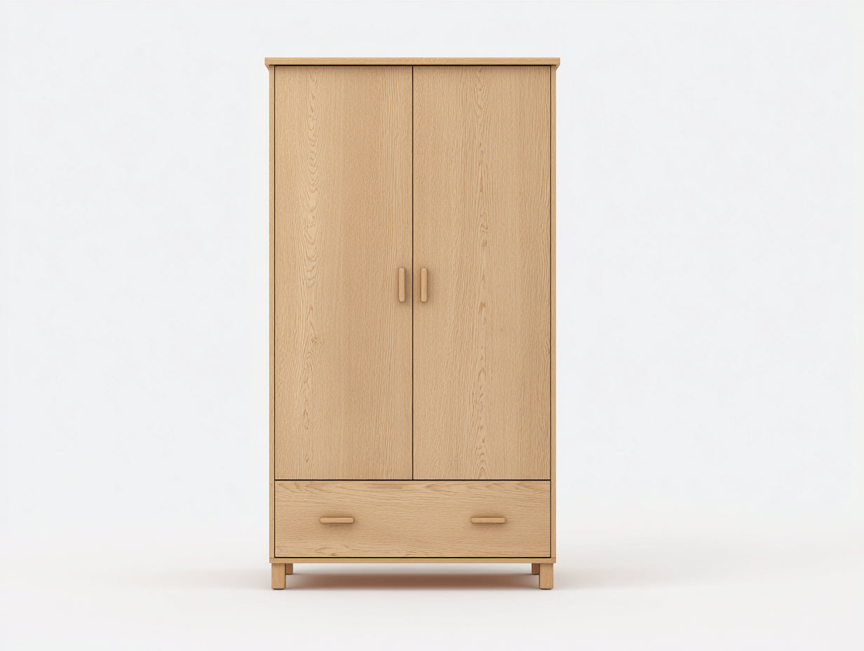 Armadio-Legno-95x50x185 cm-Rovere chiaro-Scandinavo
