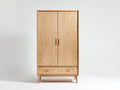Armadio-Legno massello-92x50x182 cm-Rovere naturale-Mid century