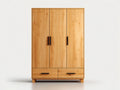 Armadio-Legno-135x55x198 cm-Rovere dorato-Moderno naturale