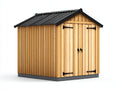 Casetta da giardino - Legno - 330x260x255 cm - Naturale-Nero - Design rustico