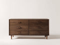 Cassettiera-Legno-145x40x75 cm-Noce-Moderno rétro
