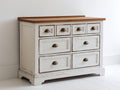 Cassettiera-Legno-MDF-120x45x90 cm-Bianco-Rovere naturale-Rustico