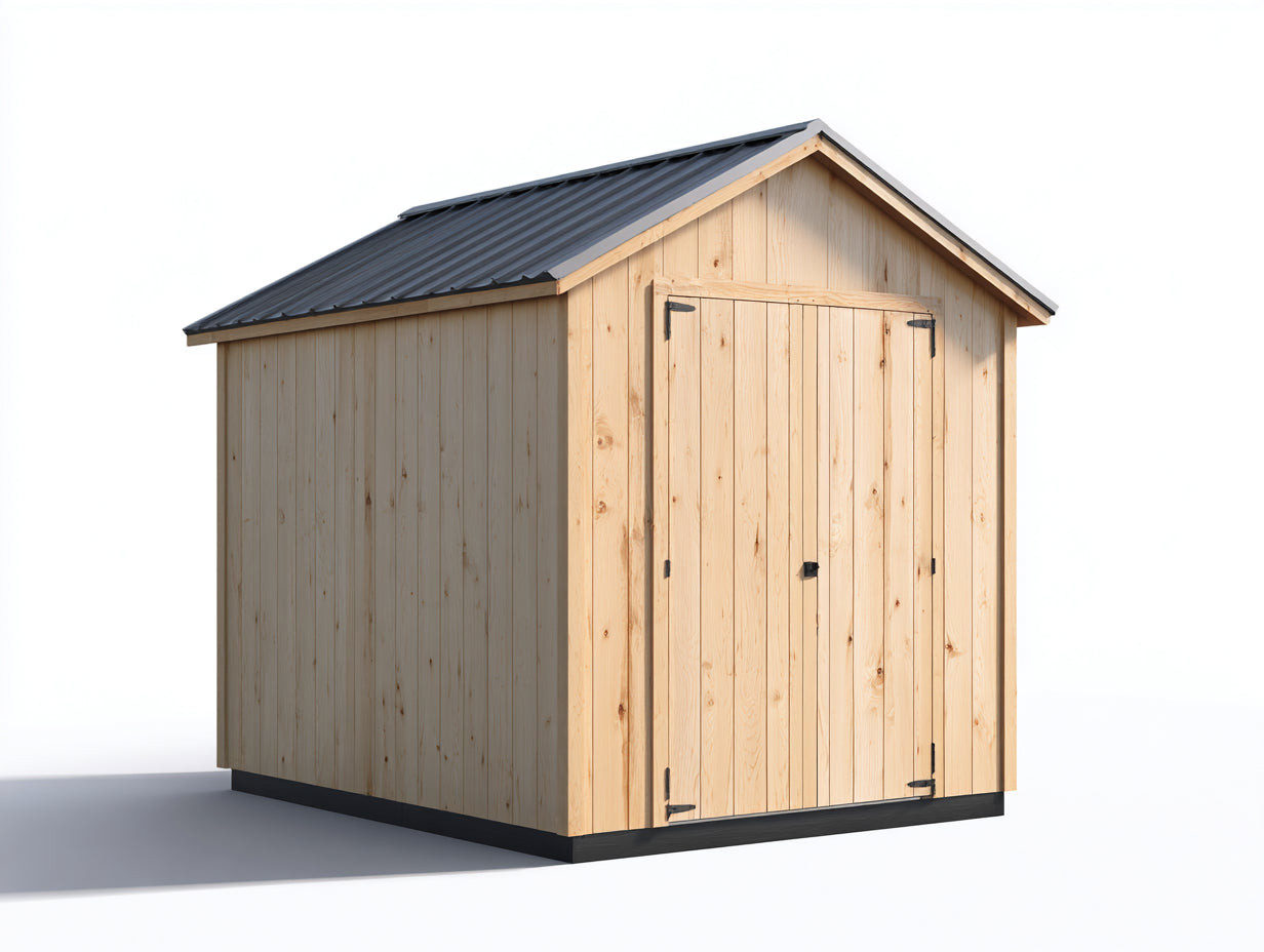 Casetta da giardino-Legno-Metallo-220x170x220 cm-Naturale-Antracite-Rustico