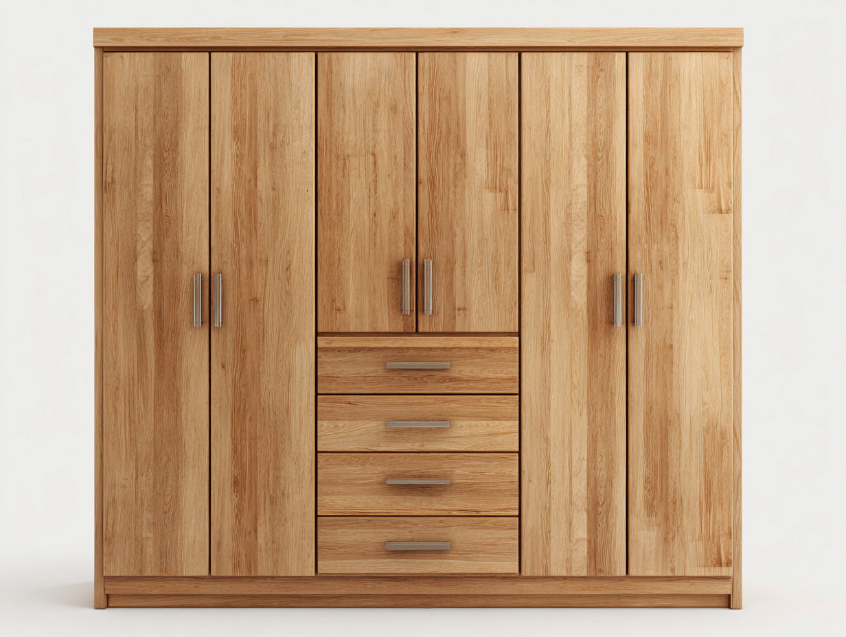 Armadio-Legno-220x58x205 cm-Rovere chiaro-Moderno