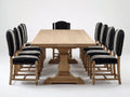 Set da pranzo - Legno-Tessuto - 220x100x76 cm - Rovere naturale-Nero-Avorio - Classico elegante