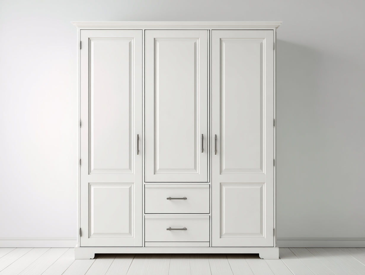 Armadio-Legno-MDF-180x60x210 cm-Bianco-Classico contemporaneo