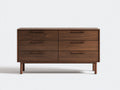 Cassettiera-Legno-150x40x76 cm-Noce-Moderno rétro