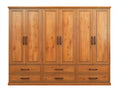 Armadio-Legno massello-260x60x210 cm-Rovere miele-Classico rustico